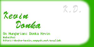 kevin donka business card